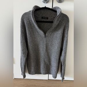 FALKE Germany Men half zip pullover / Cowl Neck Sweater - size M | Virgin Wool